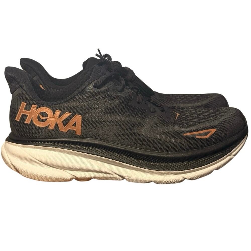 Hoka Clifton 9 Women's Size 7.5B Black Rose Gold Running Shoes 1127896-BRGL